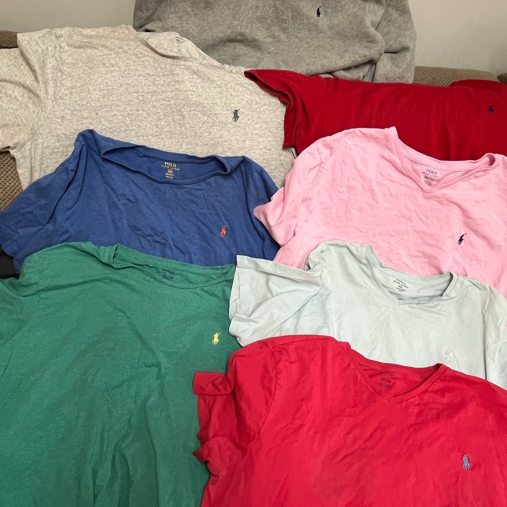 Polo by Ralph Lauren Men’s Short Sleeve Tees(7 total)/ 1 waffle knit long sleeve